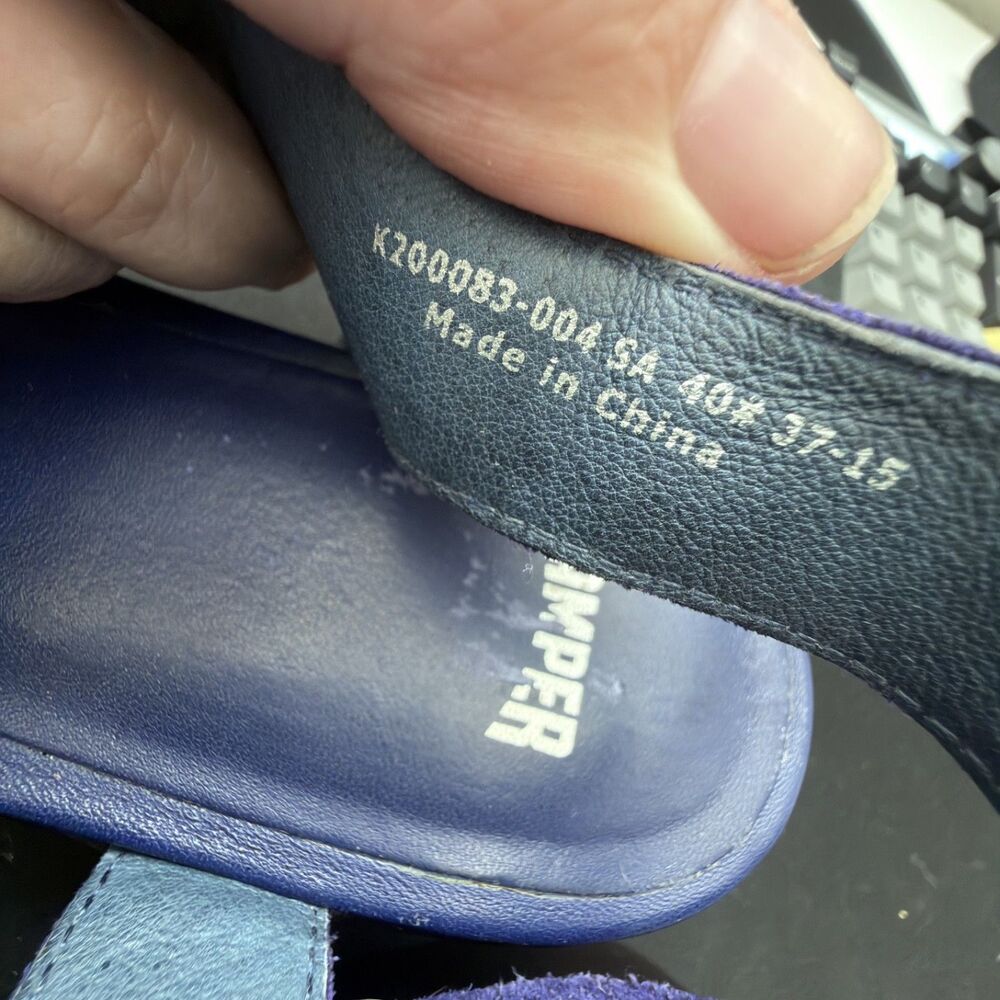 camper dessa purple suede platform wedge peep toe sandals slingback eu 40 us 9.5 - Picture 6 of 9